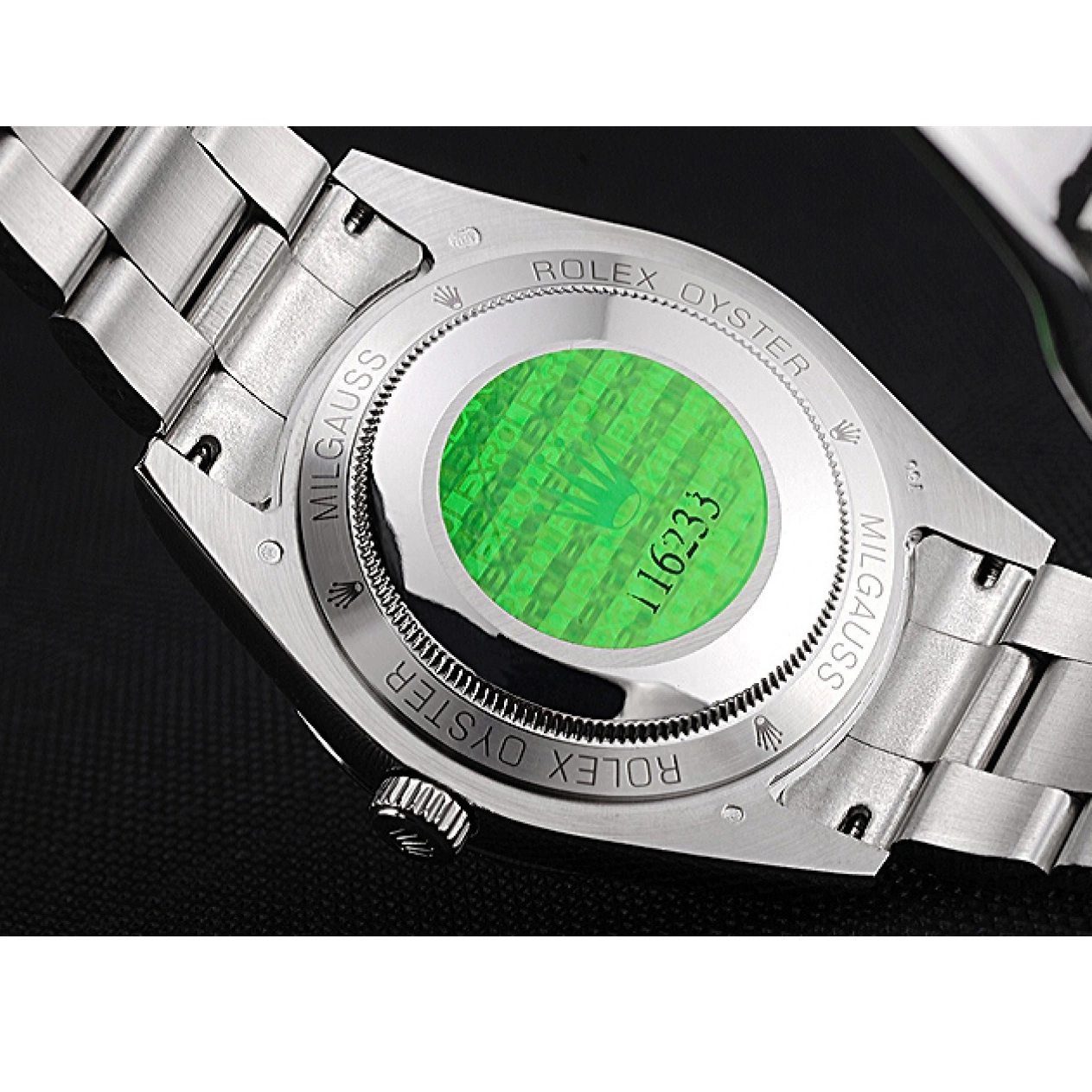 Aaa replica watch Steel Rolex And Stainless Blue Case Milgauss Bezel 622838 Dial 0819